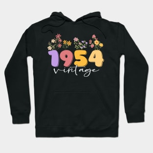 70 Years Old Vintage 1954 70th Birthday Wildflower Hoodie